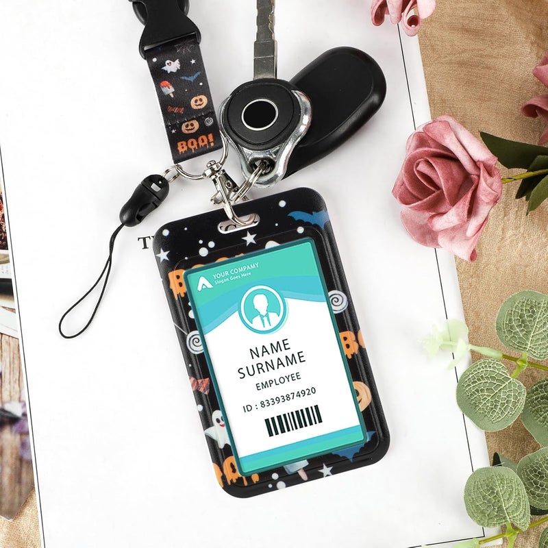 Hinsly ID Badge Holder with Lanyard Halloween Decoration Gifts, Retractable Badge Holders Reels with Lanyards Adjustable for Women Kids Teacher Nurses Doctor Student - Image 5